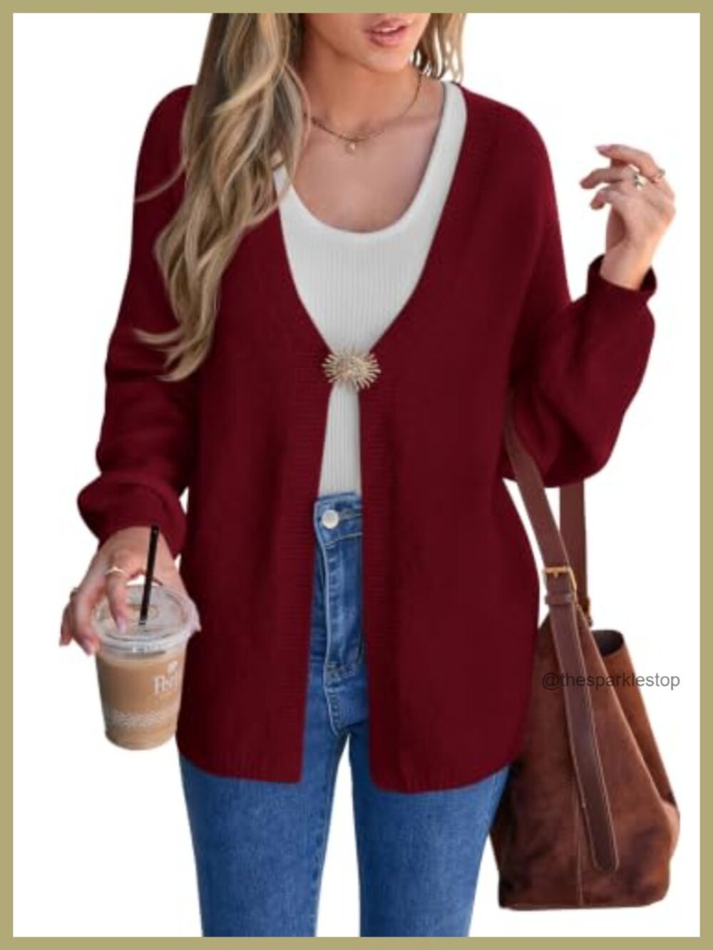 Fuzzy Mohair Knit Open Front Cardigan Oversized V Neck Slouchy